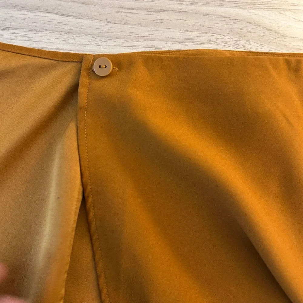 & Other Stories Wrap‎ Midi Skirt Burnt Orange Ochre Size 0 Paris Atelier